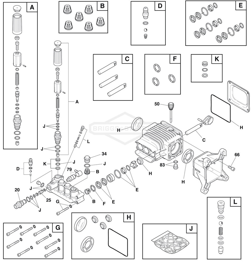  pressure washer model 020297-0 replacement pump parts